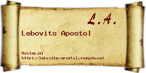 Lebovits Apostol névjegykártya